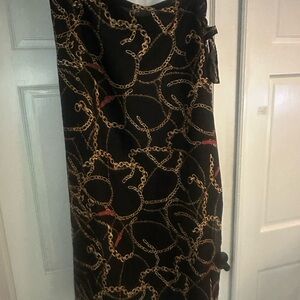 Walter Baker Black and Gold Chain Pattern swim coverup